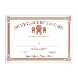 Head Teacher's Bronze Award Certificate Set