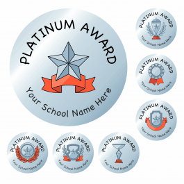 Metallic Effect Platinum Award Stickers