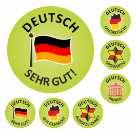German Well Done Reward Stickers
