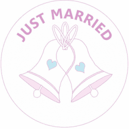 Just Married Stickers- Wedding Bells