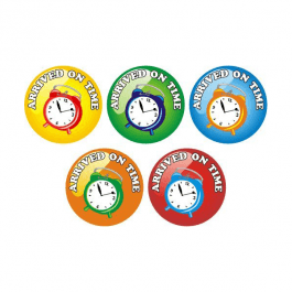 Children's I Arrived On Time School Stickers