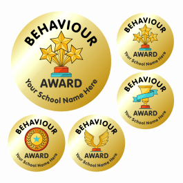 35mm Metallic Gold Behaviour Award Stickers