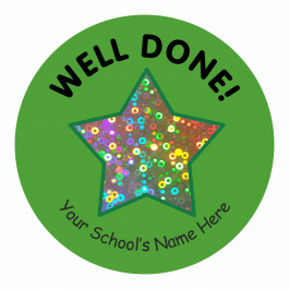 Well Done Sparkly Star Stickers