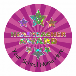 Head Teacher Star Sparkly Stickers
