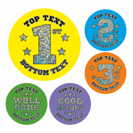 Customisable Sparkly Sports Day Stickers