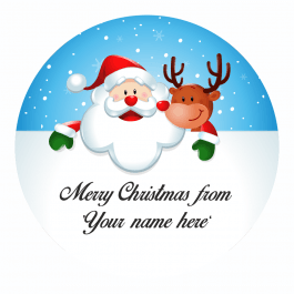 Santa and Rudolph Personalised Christmas Labels