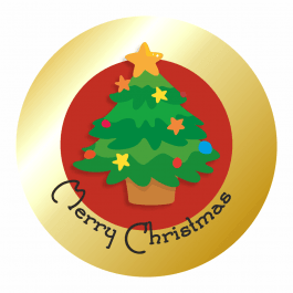 Merry Christmas Gold Stickers