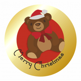 Merry Christmas Gold Stickers