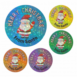 From Santa Sparkly Coloured Stickers