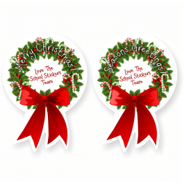 Customisable Christmas Wreath Rosette Stickers