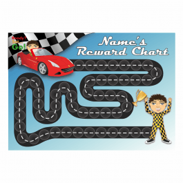 A4 Customisable Racing Car Reward Chart with stickers