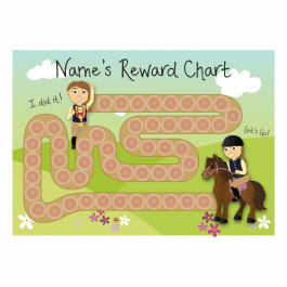 A3 customisable Horse Race Reward Chart with customisable matching 25mm stickers