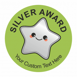 Silver Star Award Stickers 35mm