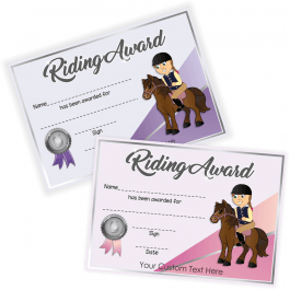 Riding award Certificates