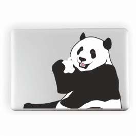 Panda Eating Apple Laptop Sticker