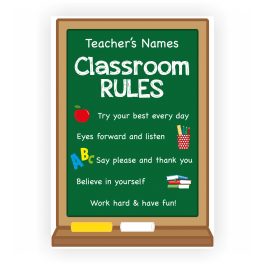 Classroom Rules Poster with custom teacher name and rules