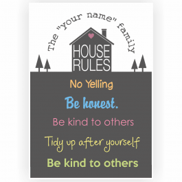 House Rules Poster with custom name and rules