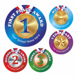 Sports Day Stickers Set 7 - Metallic Medals