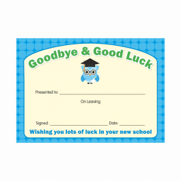 Goodbye & Good Luck Leavers Certificate