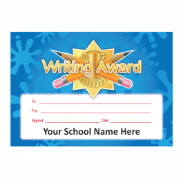 Writing Award Gold Star Certificate