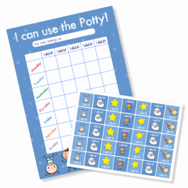 Boys Potty Training Stars Reward Chart and Stickers
