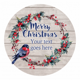 Christmas Stickers - Robin and Wreath