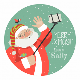 Christmas Stickers - Santa Selfie