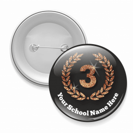 Third Place Black and Glitter Button Badges