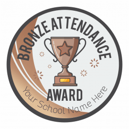 Bronze Attendance Trophy Stickers - 35mm