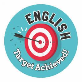 English Target Achieved Stickers
