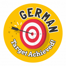 German Target Achieved Stickers