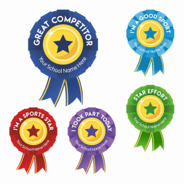 Sports Day Praise Rosette Stickers