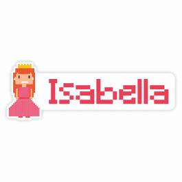 Video Game Pixel Girl Name Labels