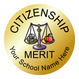 Citizenship Award Stickers - Metallic Gold