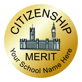 Citizenship Award Stickers - Metallic Gold