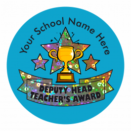 Deputy Head Teacher Trophy Award Sparkly Stickers