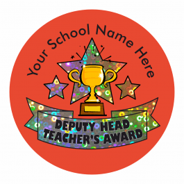 Deputy Head Teacher Trophy Award Sparkly Stickers