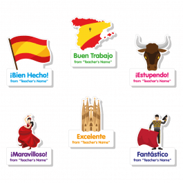 Español Custom Shape Stickers