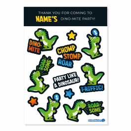 Dino-mite Party Thank You Sticker Sheets