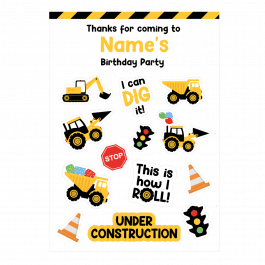 Digger Thank You Sticker Sheets