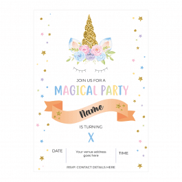 Unicorn Magical Party Invitations