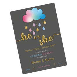 He or She Gender Reveal Party Invitations
