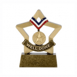 Well Done Medal Mini Star Trophy