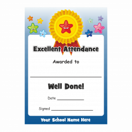 Excellent Attendance Rosette Award Certificates