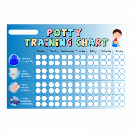 A4 Blue Boys Potty Training Chart & Star Stickers