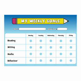 A4 Weekly Goals Reward Chart with Stickers