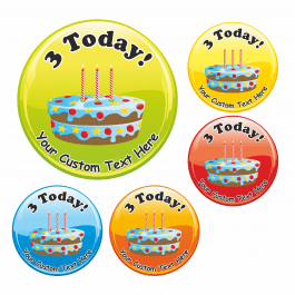 Happy 3rd Birthday Cake Praise Stickers