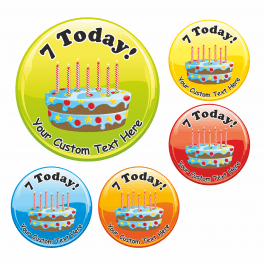 Happy 7th Birthday Cake Praise Stickers