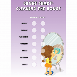 Girls Chore Chart 'Cleaning the House'