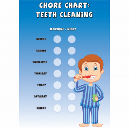 Boys Chore Chart 'Teeth Cleaning'